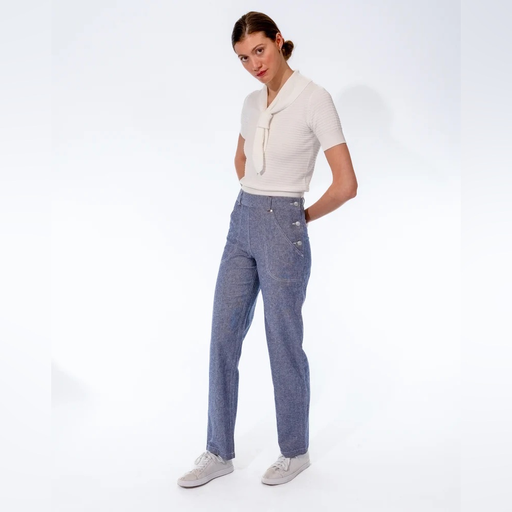 cathcart london Elegant Gray Women's Straight Leg Pants